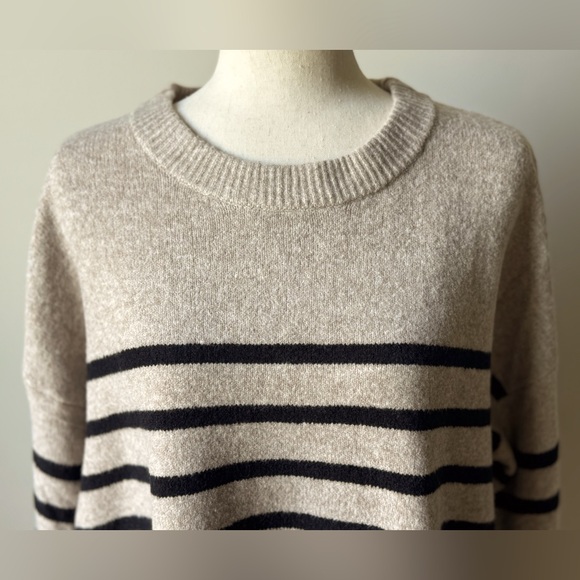 NWT | a new day | Crewneck Tunic Pullover Sweater | Cream (Tan) & Black | XXL - Picture 2 of 7